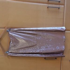 Zara Dusty Pink Sequin Midi Skirt